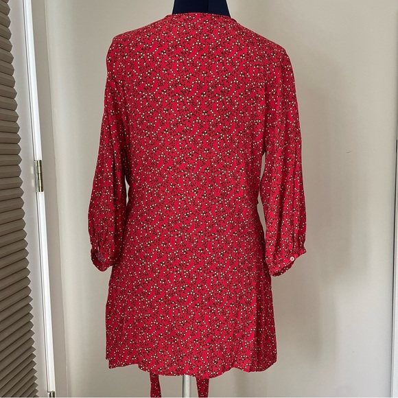 Free People Floral Clara Tie Front Faux Wrap Tunic - Picture 9 of 11